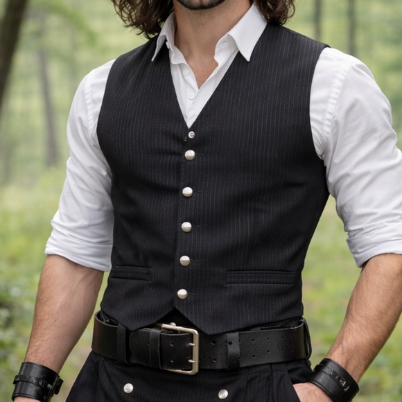 Utilikilts Other - UTILIKILTS Men's Charcoal Pinstriped VEST ONLY sz M